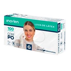 LUVA PROCEDIMENTO LATEX G INOVEN - 100 UN