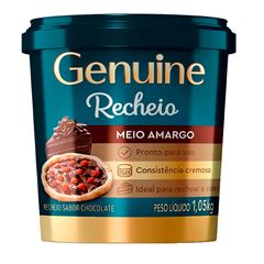 RECHEIO MEIO AMARGO GENUINE BALDE 1KG