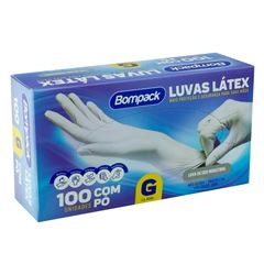 LUVA LATEX G BOMPACK - 100UN