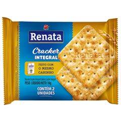BISCOITO SACHE CREAM CRACKER INTEGRAL RENATA - 180X10G