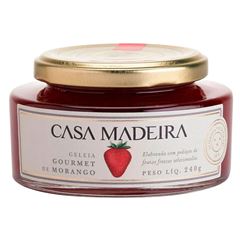 GELEIA TRADICIONAL DE MORANGO COM PEDAÇOS CASA MADEIRA 12X240G