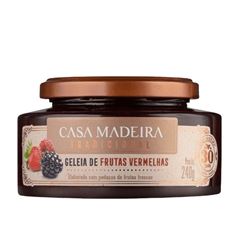 GELEIA TRADICIONAL DE FRUTAS VERMELHAS COM PEDAÇOS CASA MADEIRA 12X240G