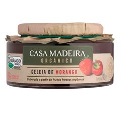 GELEIA ORGÂNICA DE MORANGO COM PEDAÇOS CASA MADEIRA 12X240G