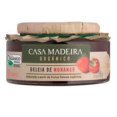 GELEIA ORGÂNICA DE MORANGO COM PEDAÇOS CASA MADEIRA 240G